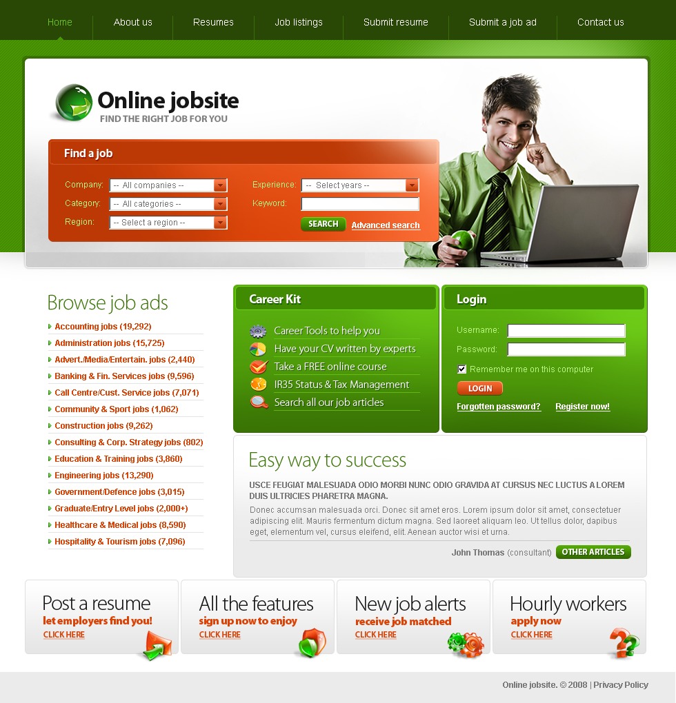 Job Portal Website Template 21124