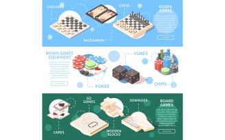 Board Games Isometric Banners 201260733 Vector Illustration Concept