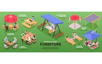 Isometric Garden Furniture Infographics-001 200612105 Vector Illustration Concept