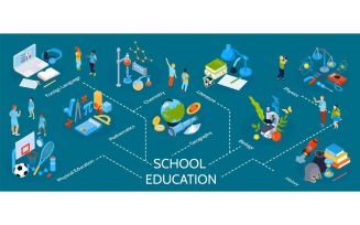 Isometric School Education Infographics 210303210 Vector Illustration Concept