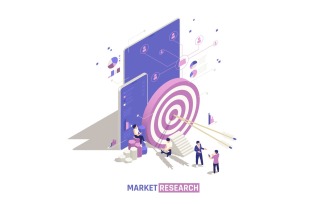Market Research Isometric 201210102 Vector Illustration Concept