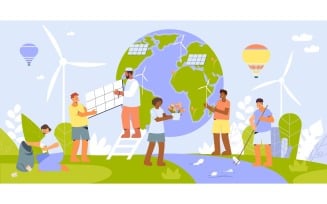 Environmental Protection People Flat 210260215 Vector Illustration Concept