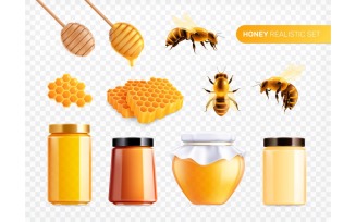 Honey Realistic Set 210130913 Vector Illustration Concept
