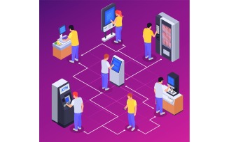 People Using Interfaces Isometric 210220141 Vector Illustration Concept