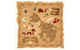 Pirate Treasure Map 210251812 Vector Illustration Concept