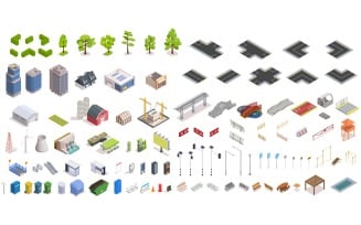 City Constructor Isometric 210120148 Vector Illustration Concept