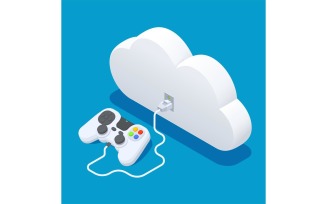Cloud Gaming Isometric 210120145 Vector Illustration Concept