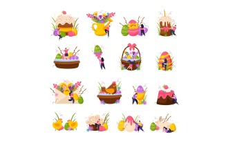 Easter Flat Icons 210140201 Vector Illustration Concept