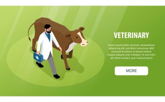 Isometric Veterinary Horizontal Banner 210110515 Vector Illustration Concept
