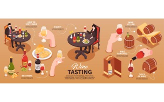 Isometric Wine Tasting Infographics 210112119 Vector Illustration Concept