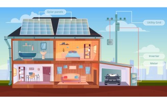 Solar Energy House Flat 210151135 Vector Illustration Concept