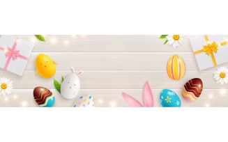 Easter Composition Realistic 210230913 Vector Illustration Concept