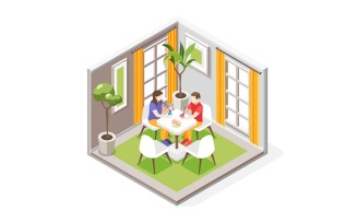 Easter Isometric Composition 210130131 Vector Illustration Concept