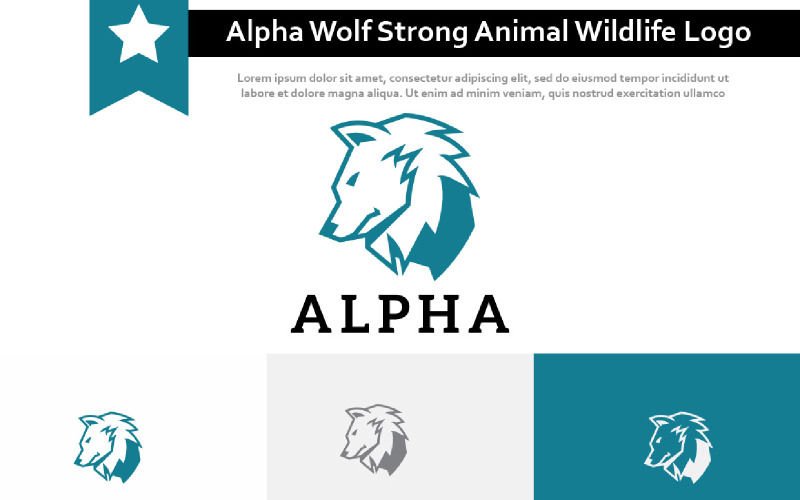 Alpha Wolf Strong Mighty Leader Commander Animal Wildlife Logo Logo Template