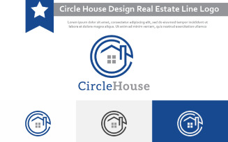 Circle House Design Solution Real Estate Line Logo