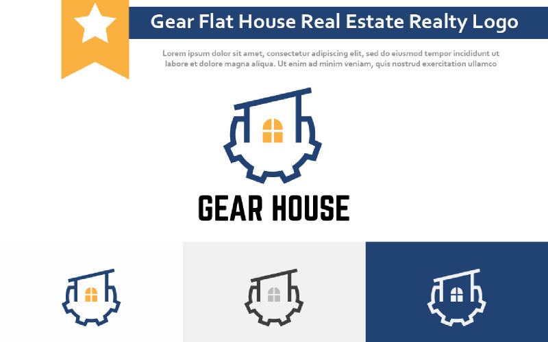 Gear Flat House Real Estate Housing Realty Logo Logo Template