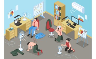 Isometric Hot Air Conditioner Office Illustration 210112145 Vector Illustration Concept