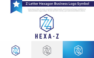 Z Letter Hexagon Business Modern Monoline Logo Symbol