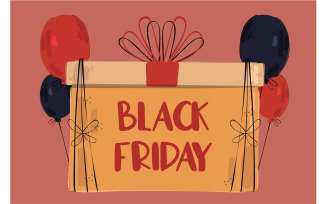 Black Friday Gift Box Concept Illustration