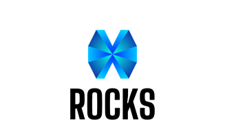 Blue 3D Crystal Diamond Logo