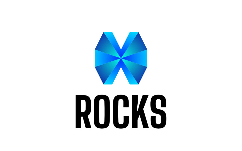 Blue 3D Crystal Diamond Logo Logo Template