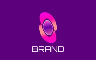 Gradient Tech Futuristic Letter S Purple Logo