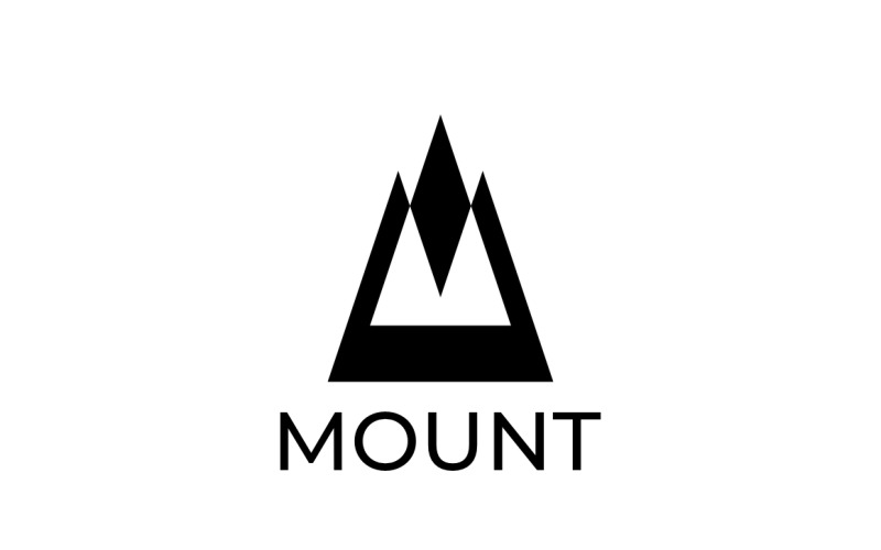 Letter M Mountain King Crown Logo Logo Template