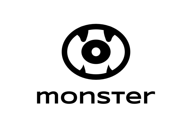 Monster Eye Mouth Teeth Wild Logo Logo Template