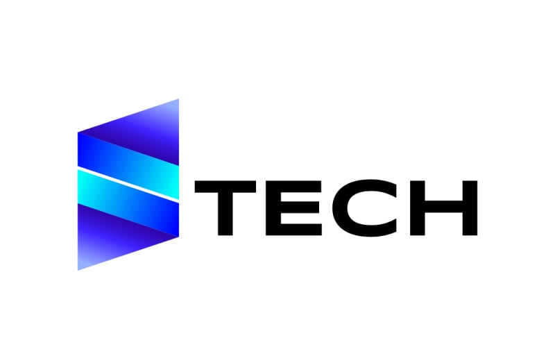 Tech Gradient Abstract Window Futuristic Logo Logo Template