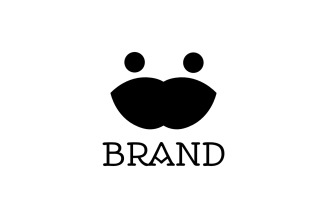 Two People Meet Moustache Logo