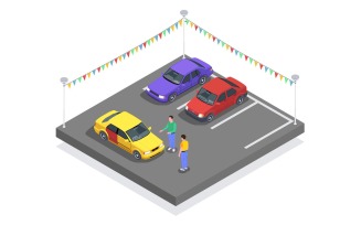 Car Ownership Usage Isometric 201120136 Vector Illustration Concept