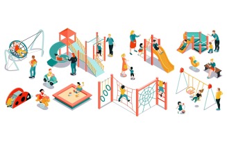 Isometric Playground Color Set 200903208 Vector Illustration Concept