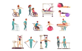 Medical Physiotherapy Rehabilitation Set 200212652 Vector Illustration Concept
