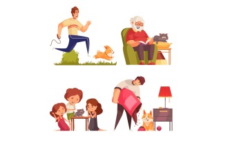 Pets Growth Stages Composition 200812605 Vector Illustration Concept