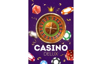 Realistic Casino Vertical Poster 200800704 Vector Illustration Concept