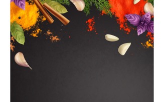 Spices And Herbs Realistic Composition 201030910 Vector Illustration Concept