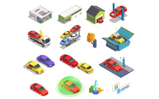 Car Ownership Usage Isometric Set 201120130 Vector Illustration Concept
