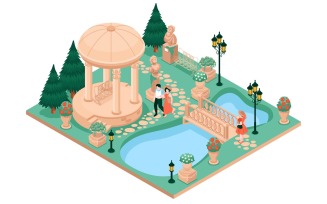 Isometric Garden Country House 201212132 Vector Illustration Concept