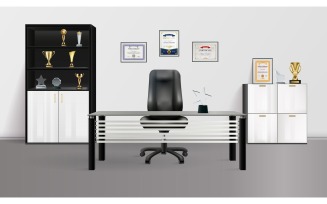 Office Interior Realistic-01 201212303 Vector Illustration Concept