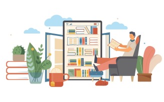 Online Library Flat 201260206 Vector Illustration Concept