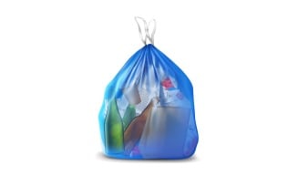 Transparent Plastic Bag With Trash Realistic 201221115 Vector Illustration Concept