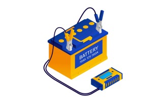 Isometric Car Battery Charger 201250418 Vector Illustration Concept