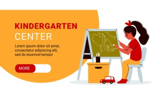 Kindergarten Horizontal Banner 210160527 Vector Illustration Concept