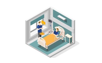 Mutual Help Isometric Composition 201230103 Vector Illustration Concept