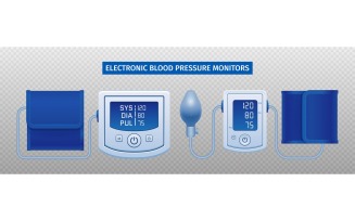 Tonometer Electronic Set 201250423 Vector Illustration Concept