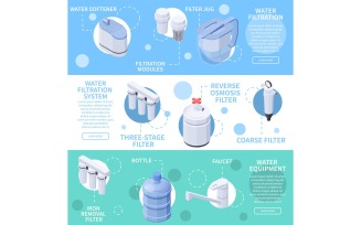 Water Filtration Isometric Banners 201260739 Vector Illustration Concept
