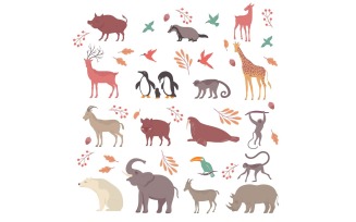 Wildlife Set Flat 201250610 Vector Illustration Concept