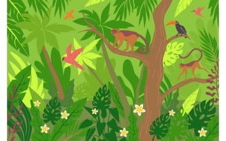 Wildlife Tropic Flat 201250606 Vector Illustration Concept
