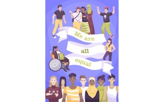 World Day Social Justice Card Flat 201250741 Vector Illustration Concept
