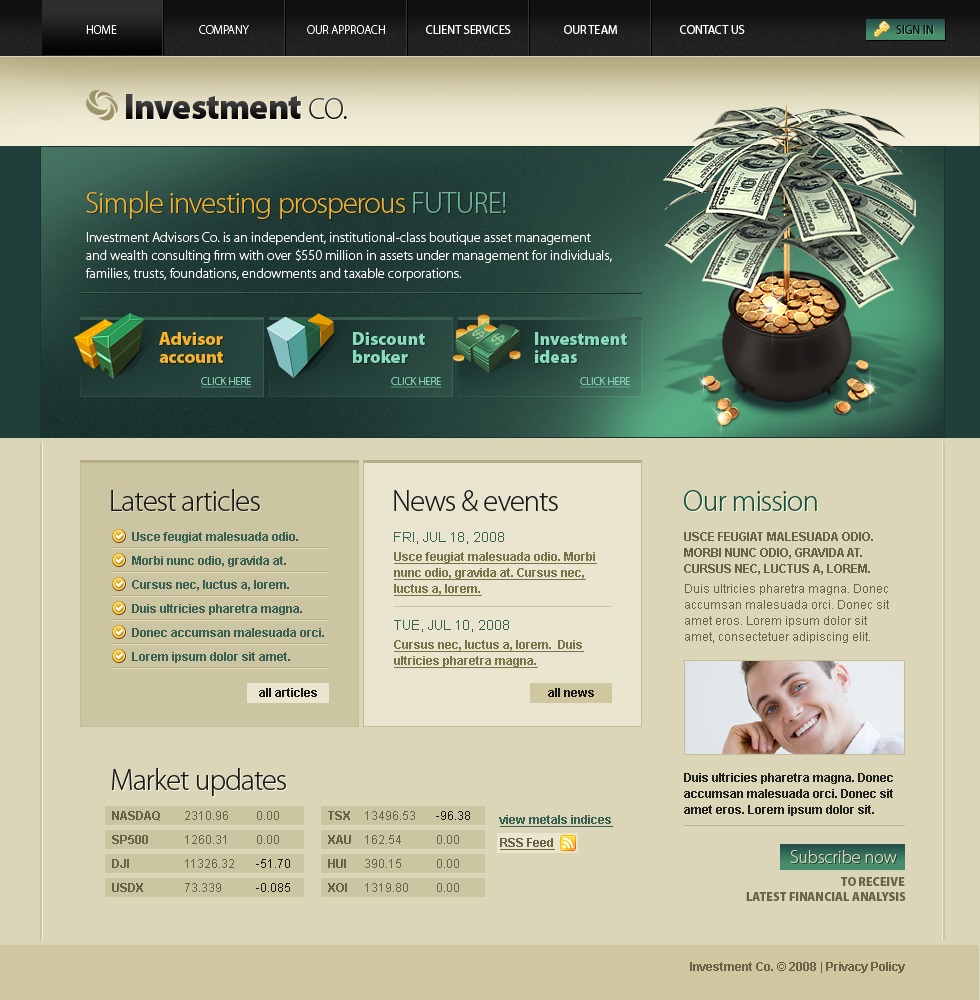 Investment Company Website Template #21292